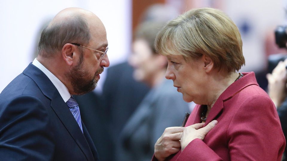 Martin Schulz und Angela Merkel: Rivalen um die Macht - aber Profis im Alltag.