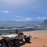 Mass Effect: Andromeda Test das Geländefahrzeug Nomand in der Wüste auf Eos