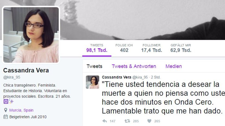 Cassandra Vera Cassandra Veras Twitter-Profil