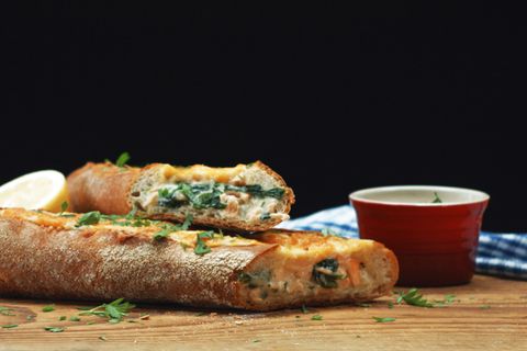 Lachs Spinat Baguette