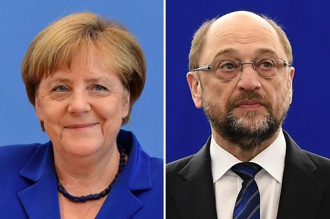 Angela Merkel und Martin Schulz