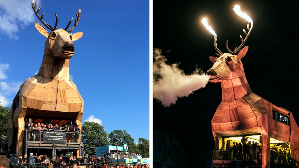 Der Holzhirsch von Jägermeister auf dem Wacken Open Air Der Holzhirsch von Jägermeister auf dem Wacken Open Air