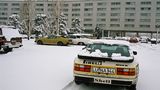 Schon damals musste sich der Porsche 944 durch Schnee kämpfen