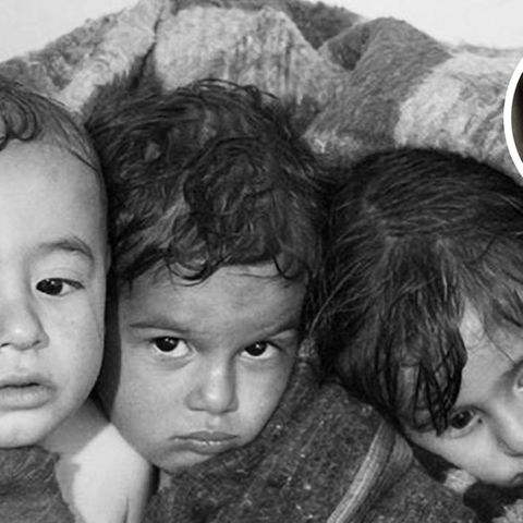 Drei Kinder in Chan Scheichun, Syrien.