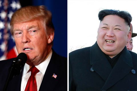 US-Präsident Donald Trump (l.) und der nordkoreanische Machthaber Kim Jong Un