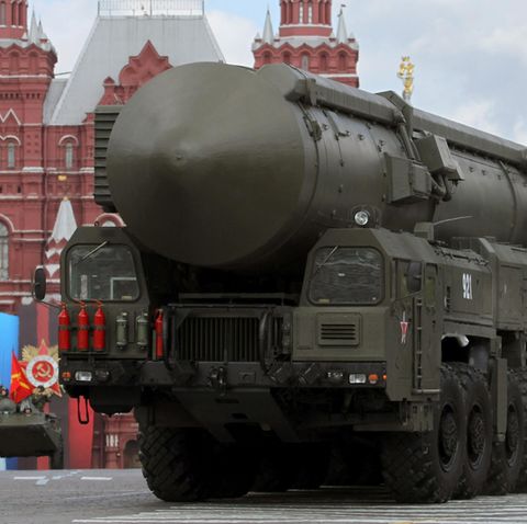 Eine strategische russische Atomrakete vom Typ Topol-M. Sowohl die USA als auch Russland entwickeln neue Atomwaffen.