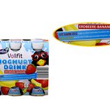 Aldi Nord bewirbt den Kinder-Joghurt-Drink seiner Eigenmarke Milsa+ als Beitrag für das Immunsystem sowie für die Knochen und Zähne. Umgerechnet verstecken sich darin aber sechs Zuckerwürfel, also 21 Gramm Zucker pro 125-Gramm-Fläschchen. Die WHO empfiehlt für Kinderjoghurts aber 40 Prozent weniger Zucker. "Vollfit" sei für "Foodwatch" deshalb ein irreführender Gesundheitsslogan.