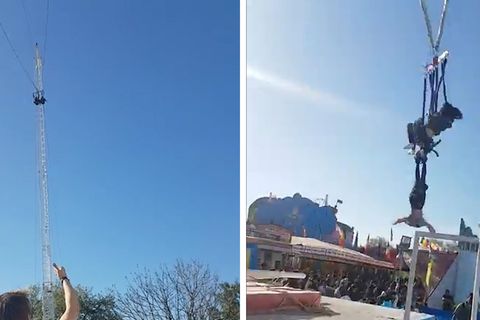 Drama auf Pariser Jahrmarkt: Gurt löst sich - Frau hängt kopfüber an Riesenschaukel