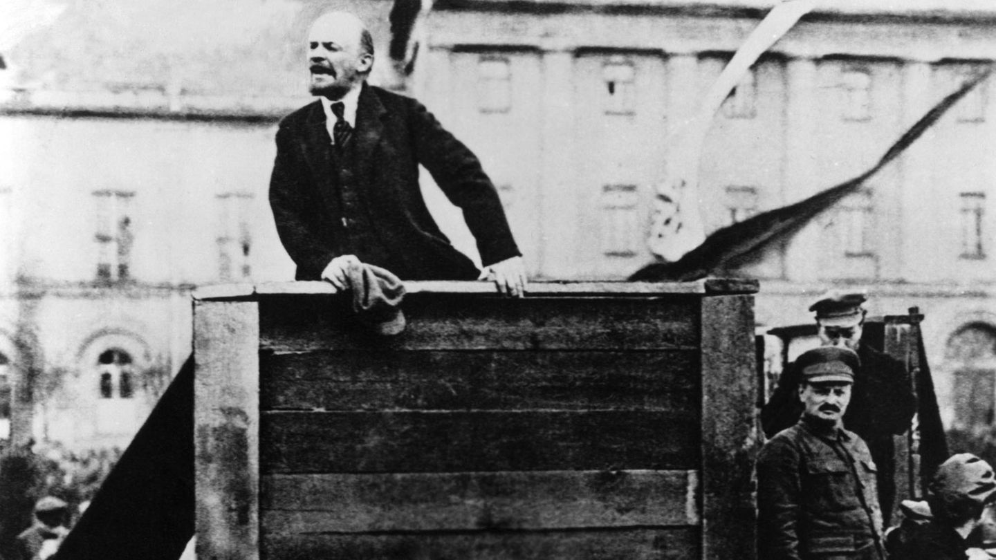 Lenin hält Rede in Moskau
