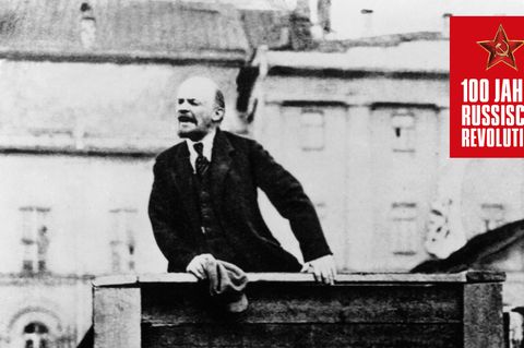 Lenin hält Rede in Moskau