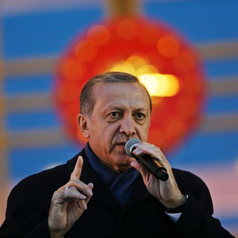 Türkei-Staatspräsident Recep Tayyip Erdogan bei einer Rede