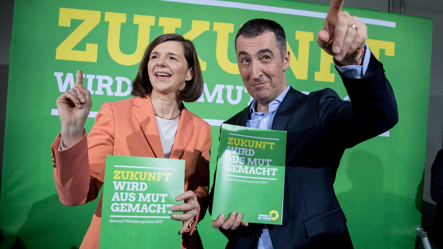 Grünen-Spitzenkandidaten Katrin Göring-Eckardt und Cem Özdemir