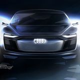 Die Front des Audi e-tron Sportback Concept beinhaltet leuchtende Ringe