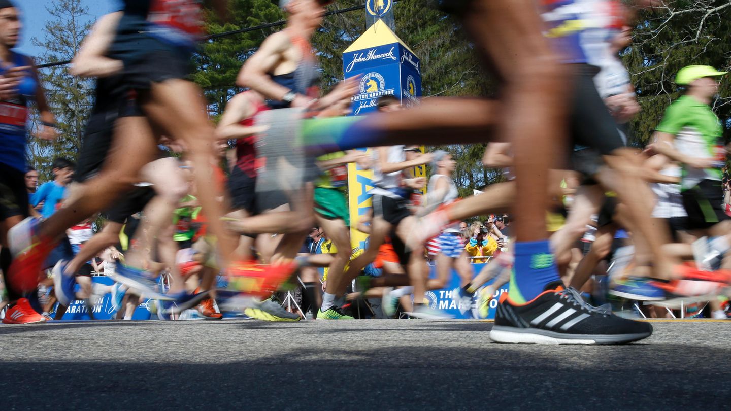 Läufer beim diesjährigen Boston-Marathon