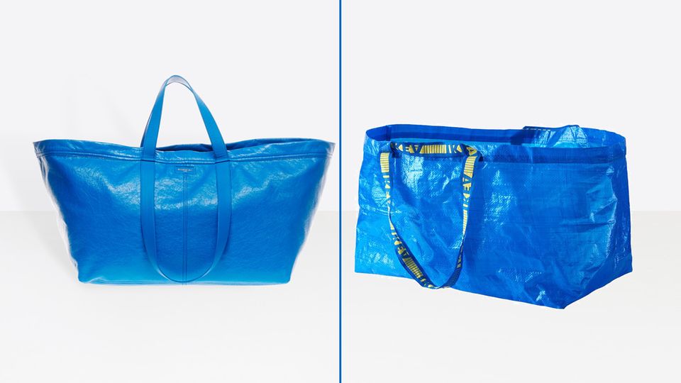 Links die Designer-Version von Balenciaga, rechts die Billig-Version von Ikea