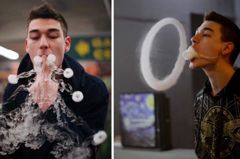 Vape Künstler zeigt was er auf der E-Zigarette kann