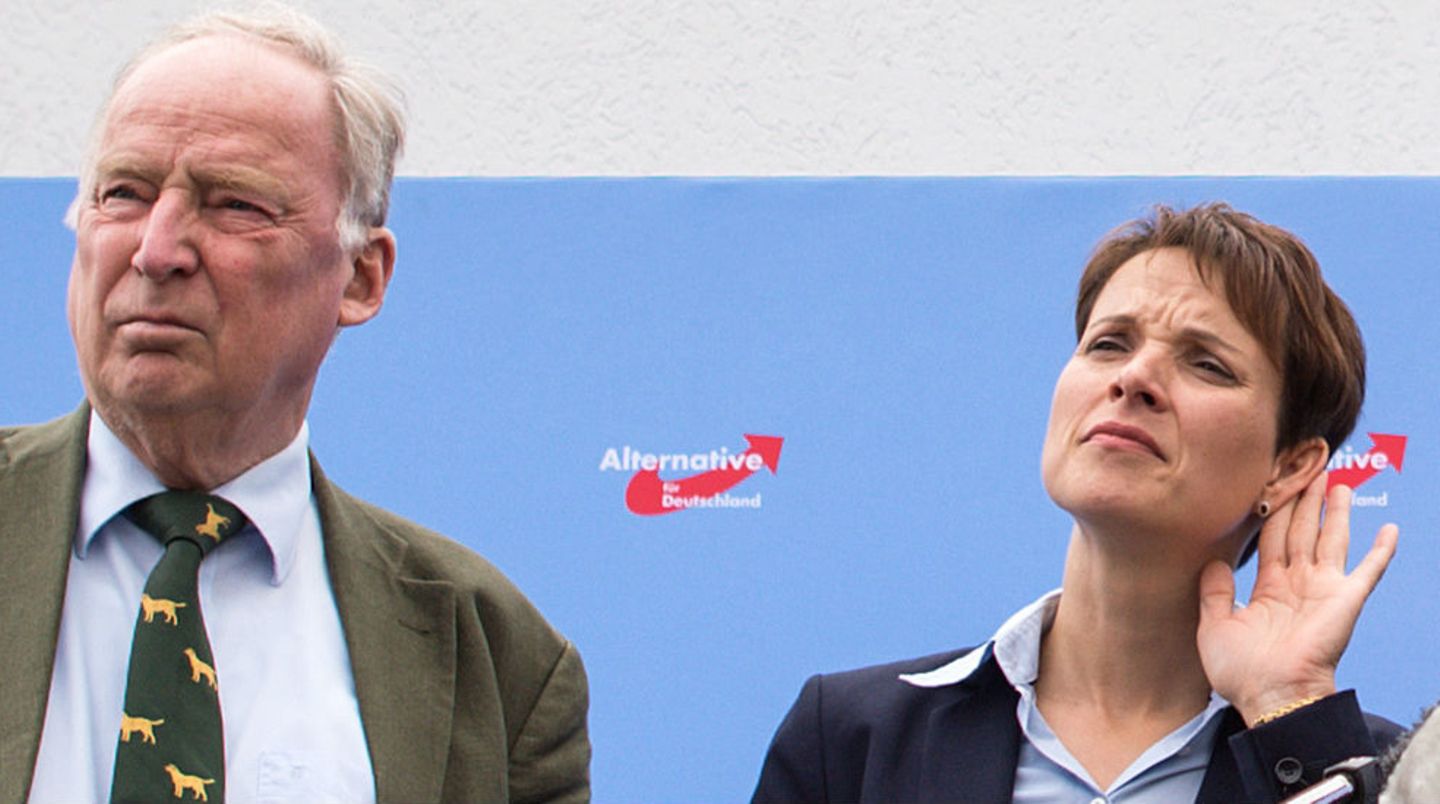Damals herrschte zwischen den beiden noch Frieden: Alexander Gauland und Frauke Petry bei einer Pressekonferenz auf der Dachterrasse der AfD-Parteizentrale in Berlin.