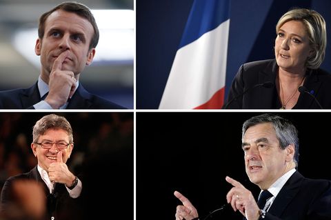 Le Pen, Melenchon, Fillon, Macron