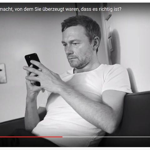 Christian Lindner in seinem neuen Werbespot