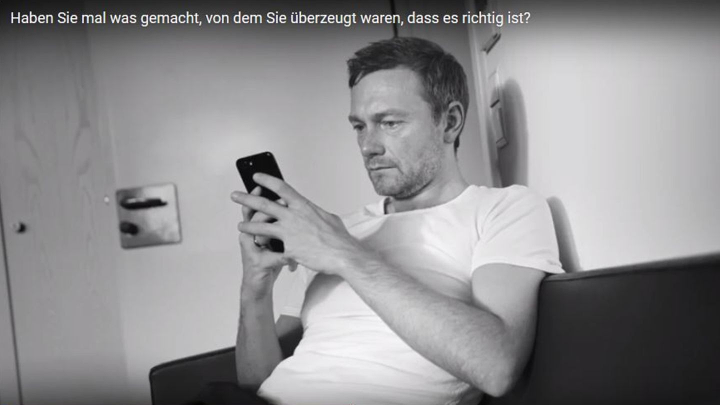 Christian Lindner in seinem neuen Werbespot