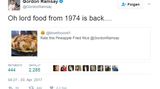 Mit der Aufforderung an Gordon Ramsay, dieses Gericht zu bewerten, wartet der Sternekoch nicht lange. Sein Urteil fällt nüchtern aus: "Oh mein Gott, 1974 ist zurück ..."
