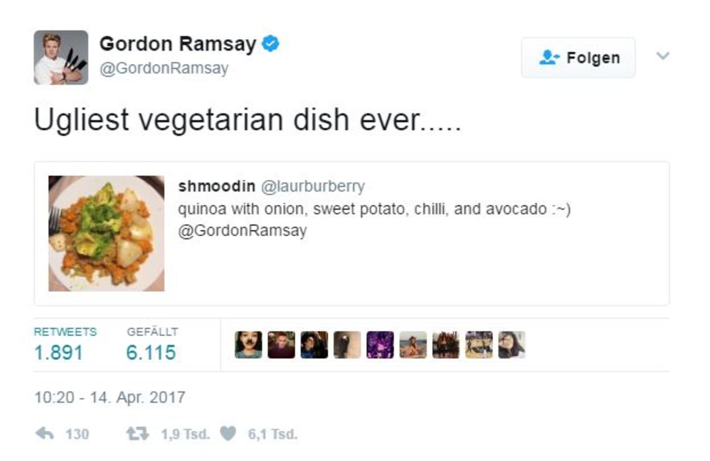 Gordon Ramsay hat sein Urteil gefällt: "Das hässlichste vegetarische Gericht, das es jemals gab ..."