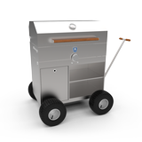 Wird das Wetter grilltauglich, zieht es Zehntausende in Parks oder an Flussufer, bewaffnet mit Einweggrills oder einem wackligen Dreibein von der Tanke. Auf diesem Billig-Equipment lassen sich nur Würstchen warm machen. Die Alternative für stilvolle "Outdoor-Griller" kommt von der Firma Brennwagen: der Brennwagen GT800. Als Grill-Bollerwagen mit Luftbereifung fallen die 85 Kilo Edelstahl des GT800 kaum ins Gewicht. Beim Preis hingegen dürften viele Gelegenheitsgriller wieder zum Billigdreibein greifen: Rund 2700 Euro sind wahrlich kein Schnäppchen., auch wenn der Brennwagen bei guter Pflege ein ganzes Grillerleben hält.