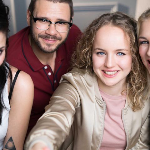 GZSZ-Darsteller Linda Marlen Runge, Thomas Drechsel, Luise von Finckh und Iris Mareike Steen (v.l.)