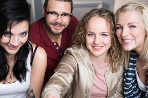 GZSZ-Darsteller Linda Marlen Runge, Thomas Drechsel, Luise von Finckh und Iris Mareike Steen (v.l.)