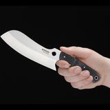 Wenn schwedisches Design auf deutsche Messerkunst trifft, entstehen so außergewöhnliche Klingen wie das Gorm Santoku aus der Böker Manufaktur Solingen. Klingenlänge 15,5 cm,  440C Klingenstahl. Der Griff ist aus Micarta gefertigt,  einem Verbundwerkstoff aus Faser und Kunstharz.