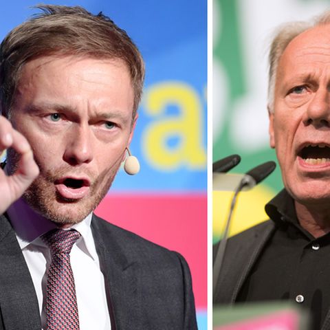 FDP-Chef Christian Lindner (l.) und Grünen-Politiker Jürgen Trittin