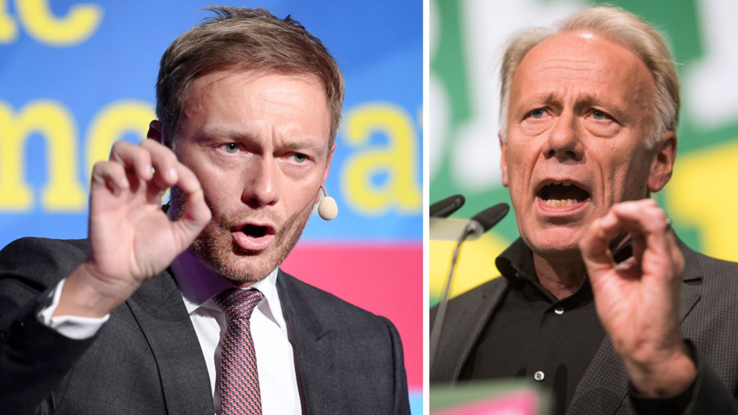 FDP-Chef Christian Lindner (l.) und Grünen-Politiker Jürgen Trittin