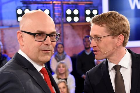 SPD-Ministerpräsident Torsten Albig (l.) und sein CDU-Herausforderer Daniel Günther vor dem "Schlampen"-Vorwurf