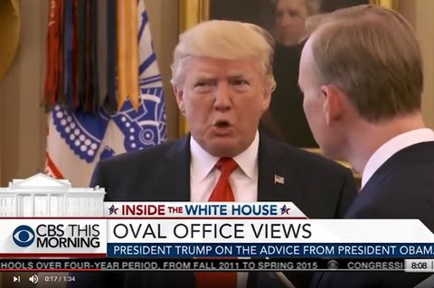 Donald Trump trifft auf CBS-Moderator John Dickerson im Oval Office
