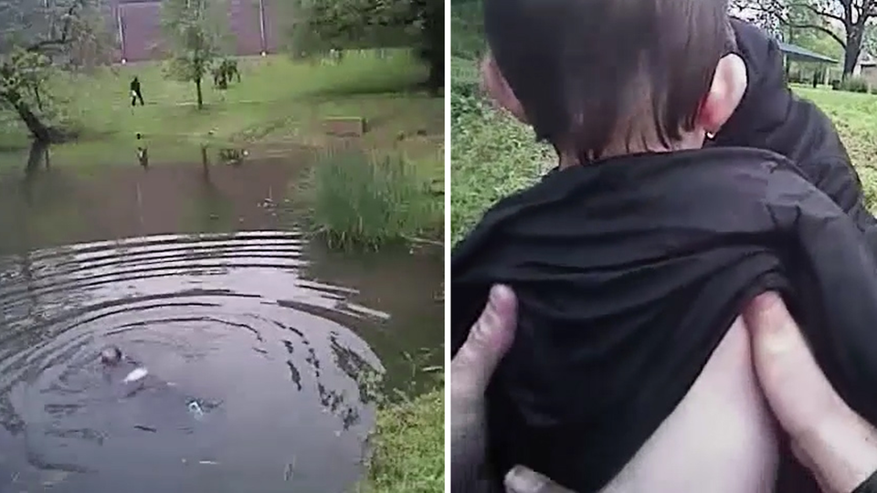 Held des Tages: Polizist zögert keinen Moment und rettet Kind aus Teich
