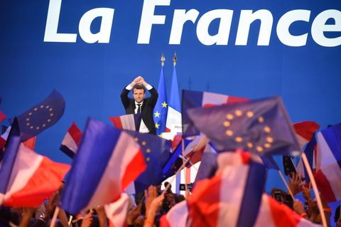 Emmanuel Macron lässt sich feiern
