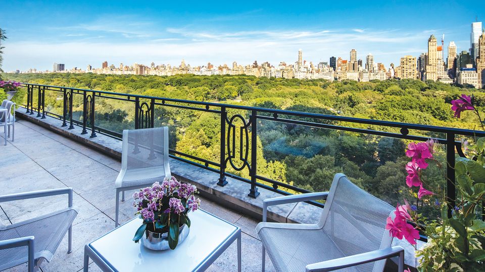 Blick von der Dachterrasse: Die Wohnung liegt an der südwestlichen Ecke des Central Parks und bietet einen traumhaften Blick auf die Stadt.