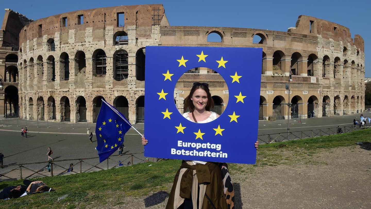 In Rom fand im März eine Pro-EU-Demonstration statt