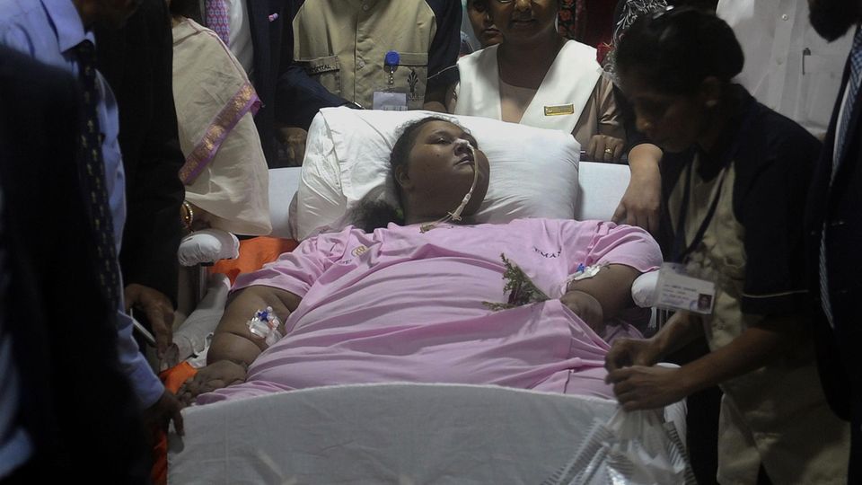 Eman Ahmed in einem Krankenhaus in Mumbai: 323 Kilo verloren.