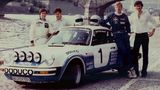 Dieter Röscheisen (rechts) mit Walter Röhrl (Mitte) und Christian Geistdörfer (ganz links)