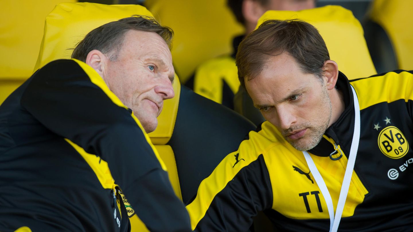 Wie lange hält die "echte Liebe" noch? Zwischen BVB-Geschäftsführer Hans-Joachim Watzke (l.) und -Trainer Thomas Tuchel (Archivbild) gibt es Dissonanzen