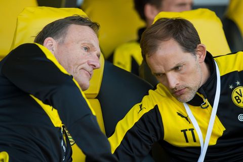 Wie lange hält die "echte Liebe" noch? Zwischen BVB-Geschäftsführer Hans-Joachim Watzke (l.) und -Trainer Thomas Tuchel (Archivbild) gibt es Dissonanzen