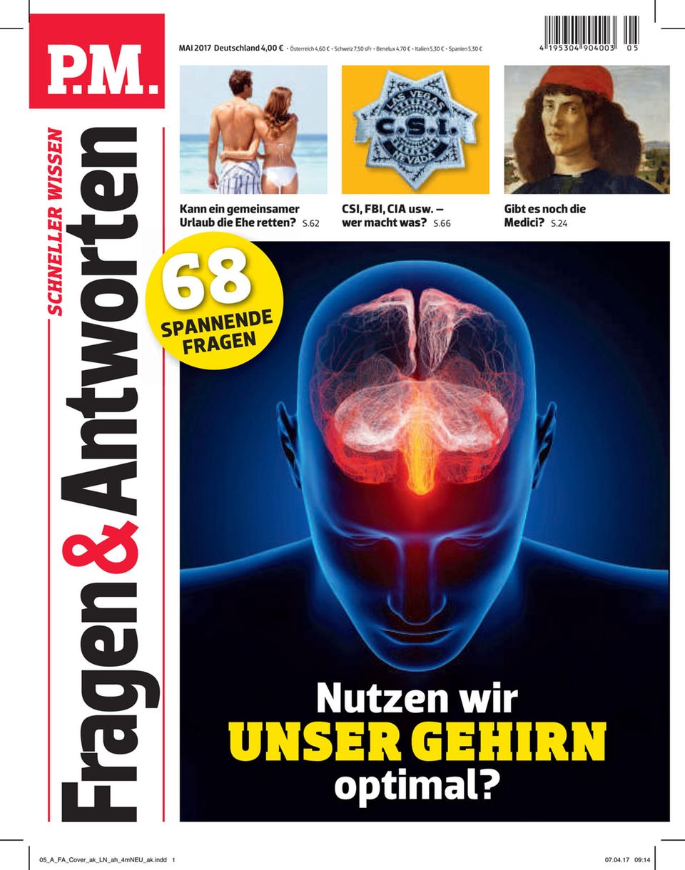 Cover P.M. Fragen & Antworten April 2017 Das Cover der Zeitschrift P.M. Fragen & Antworten im April 2017