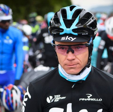 Radprofi Chris Froome vor einem Rennen im April 2017