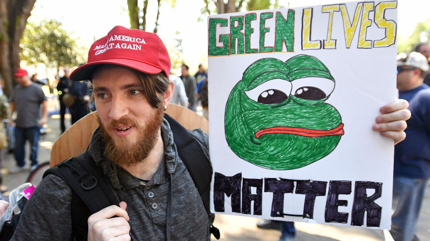 Trump-Unterstützer und Rechtspopulisten auf der ganzen Welt haben Pepe den Frosch für sich instrumentalisiert