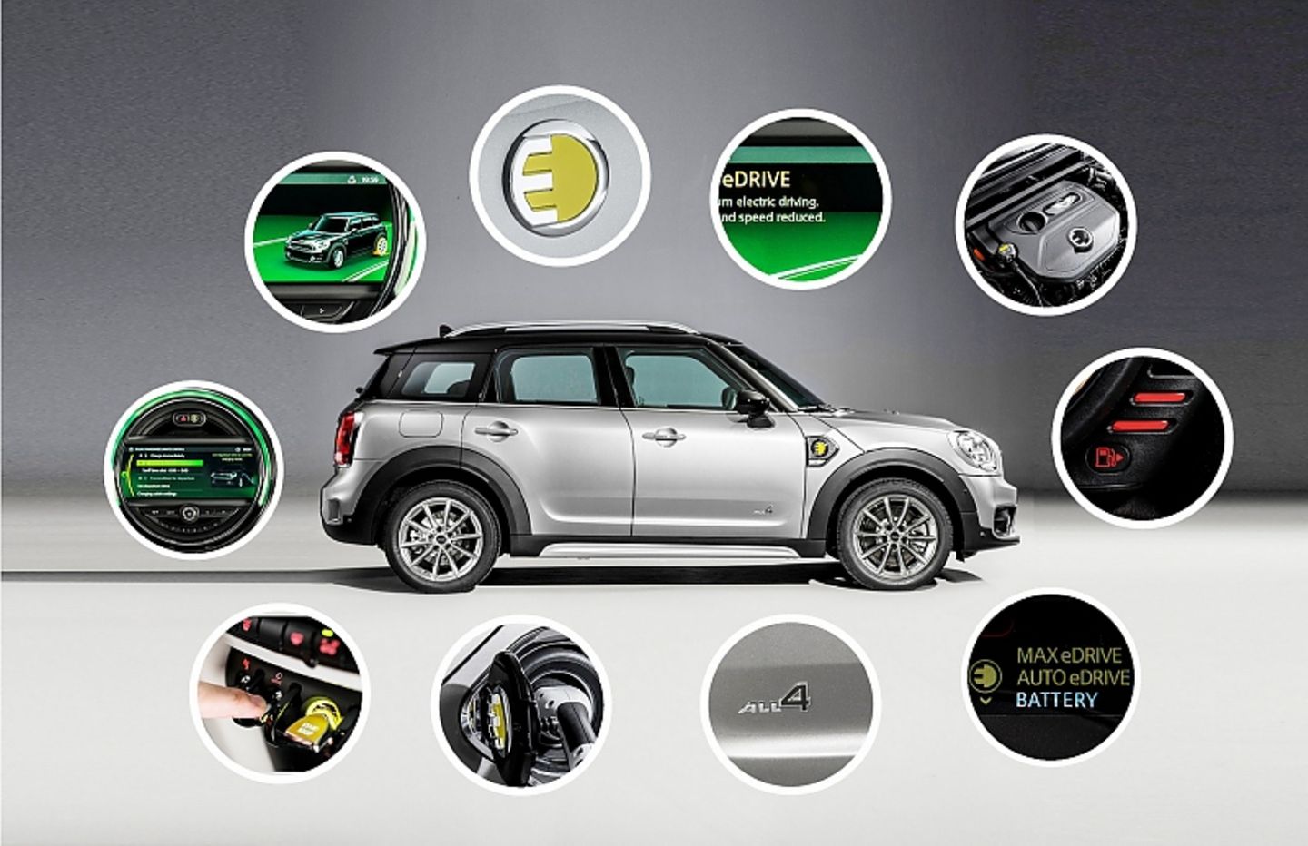 Die Antriebstechnik des Mini Cooper S E Countryman All4 ist zu großen Teilen mit der des BMW 2er Active Tourer Plug-in-Hybrid id