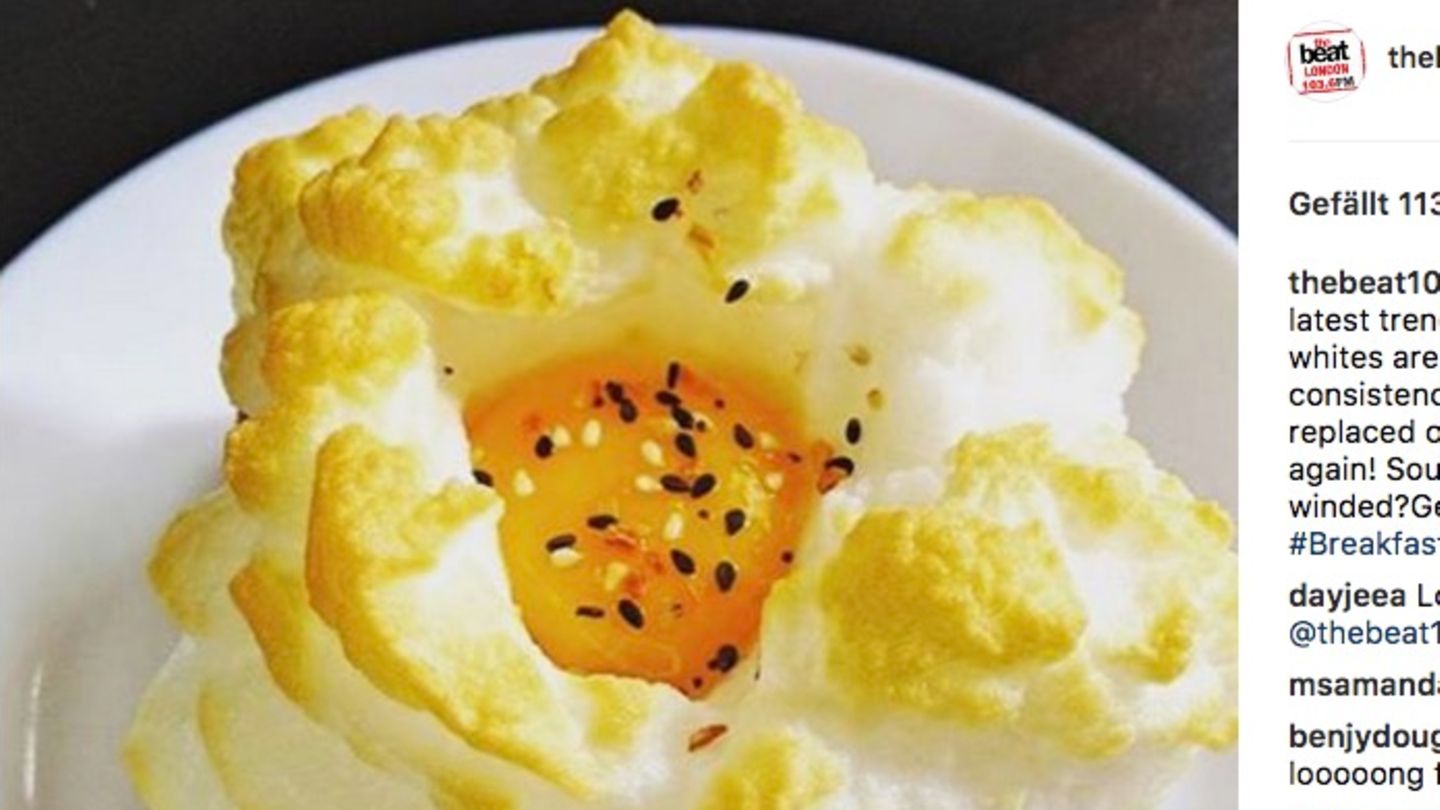 Cloudegg: Aufgeschlagenes Eiweiß gebacken mit Eigelb in der Mitte