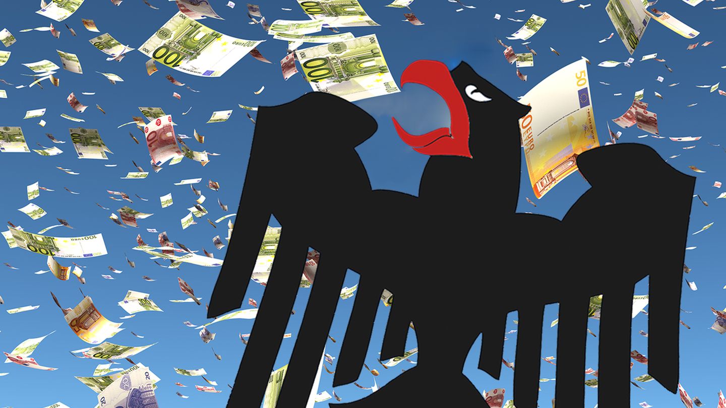 Bundesadler und Geldscheine