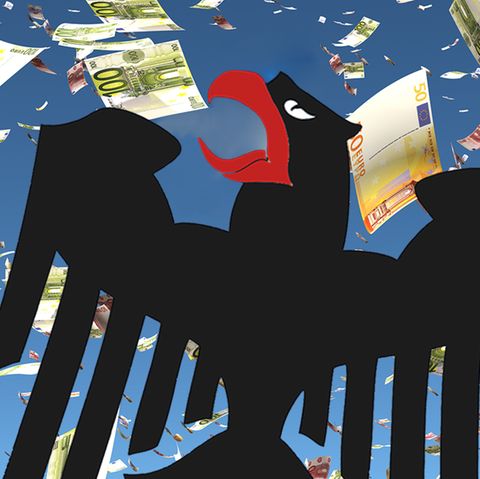 Bundesadler und Geldscheine