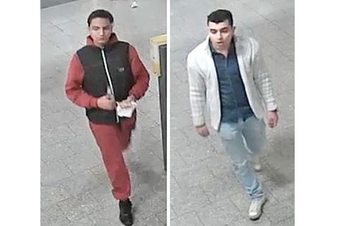 Mit Bildern aus den U-Bahn-Überwachungskameras fahndet die Polizei in Berlin nach zwei der drei Verdächtigen